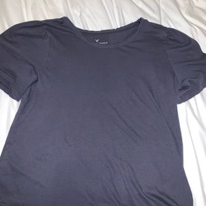 dark blue distressed american eagle tee